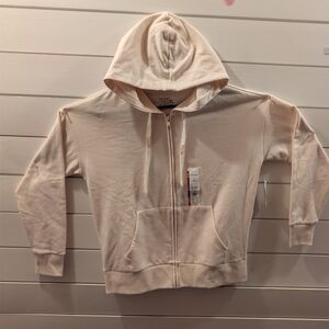 Time and Tru Cream Full-Zip Hoodie Jacket for Kids